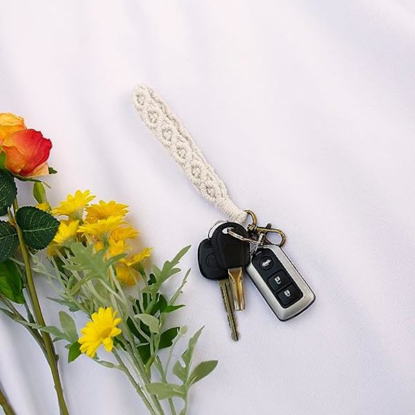 Bohemian Lace Keychain Armbånd Håndlaget Håndledd Nøkkelring Holder Håndledd Lanyard Damer Jenter