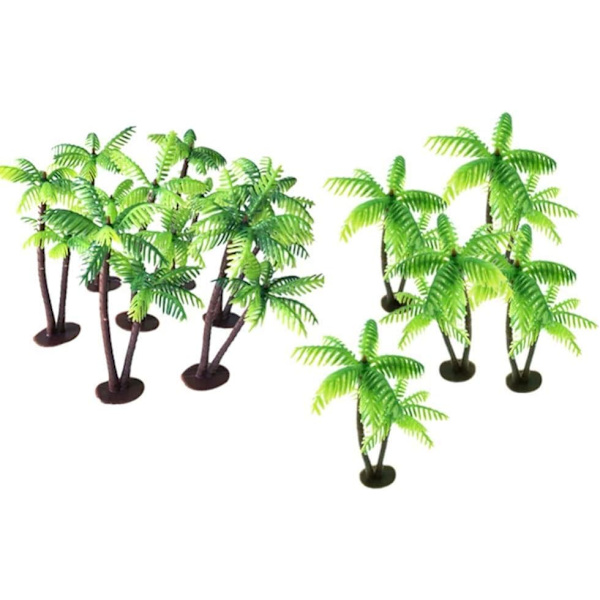 12 stk Mini Kokosnøtt Palme Modell Kokos Palme Landskap Modell Tre Miniatyr Plantepotter Bonsai Håndverk Mikro Landskap DIY Dekor