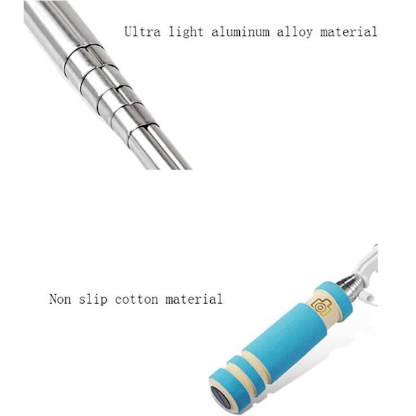 Farve: Blå (Paicom Blå) - Universal Selfie Stick Design og Ultra Kompakt med Shot Button Jack - Mere end 10 MODELLER