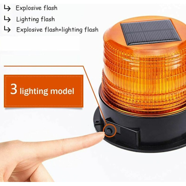 12V LED-varoitusvalo Pyörivä magneetti Varoitusvalo Vilkkuva autoon Auto Kuorma-auto Langaton Super Bright (Aurinko/USB-varoitusvalo)