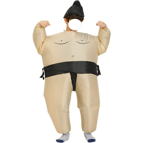 Sumo-dräkt (S/Sumo) Halloween-karnevalfest uppblåsbar för vuxna, luftfläktdriven gående utklädningsdräkt Halloween-fest karneval uppblåsbar dräkt
