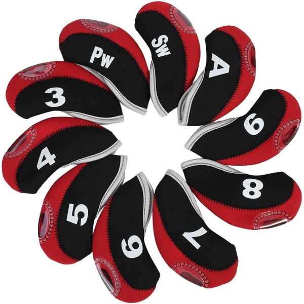 10pcs neoprene golf club head cover set golf irons head cover with window cover set