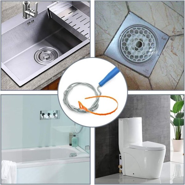 Cufficker Rörrensare Spiral Vändbara Höft Lavabo Höfter Flexibla rör Avloppsrör WC Avloppsrensare Toalett Handfat diameter 7mm, längd 5m
