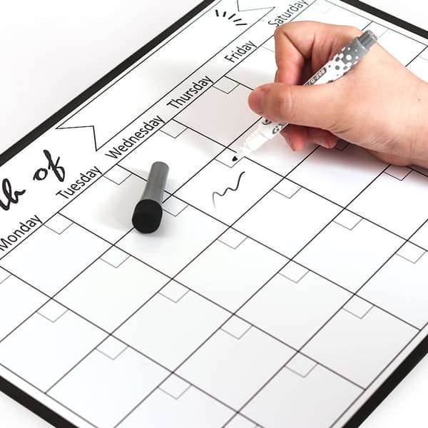 4 st torrtavla kalenderkit - magnetisk kylskåpskalender - månatlig kylskåpskalender - whiteboard