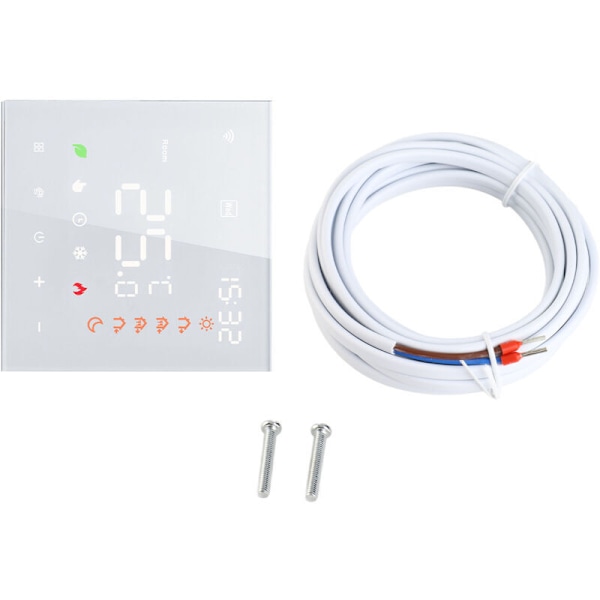 Digital Smart Veggtermostat for Elektrisk Oppvarming WiFi Stemmestyring 16A Digital Programmerbar Gulvvarme Termostat med Berørings LCD-Skjerm