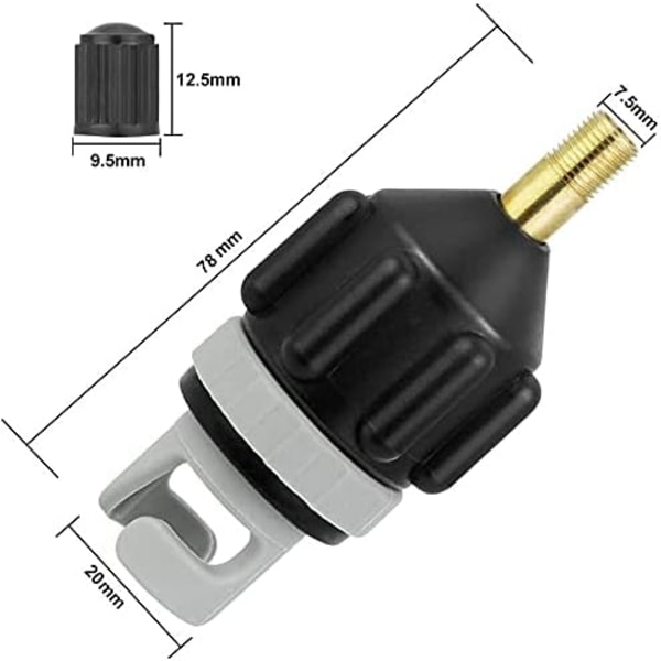 Ventiladapter, Luftpumpe Hurtig Oppuste Adapter 7.8*3.4cm Kompressoradapter til Oppustelig Båd Kajak Kano Paddleboard