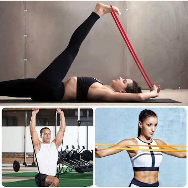 3PCS elastiska styrketräningsband, elastiska styrketräningsband för kroppsstrukturträning Styrketräning
