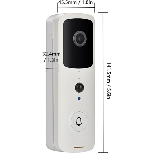 Trådløs video dørklokke med real-time visuelt samtaleanlæg 720p Video Wi-fi Detektion PIR Nattesyn tovejs samtale hjem sikkerhed kamera