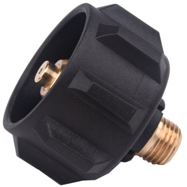 QCC1 gassregulatoradapter, ventilkobling med 1/4 tommers hannmutter og solid messing, i solid messing