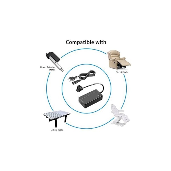 Sektoradapter 29V2A, lænestol med vippefunktion, strømforsyning til zbhwx-a290020-a, HXY-270V2220A, KDDY008B med AC-KABEL Sofa