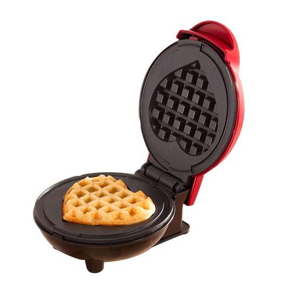 Heart Shape Red Mini Waffle Machine Classic Stainless Steel H