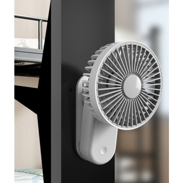 Valkoinen 4000 mAh Mini Clamp tuuletin, Clip-on tuuletin magneettitelineellä, 3-nopeuksinen USB kannettava tuuletin, tehokas ja hiljainen kotiin, toimistoon, pöytään, Campi