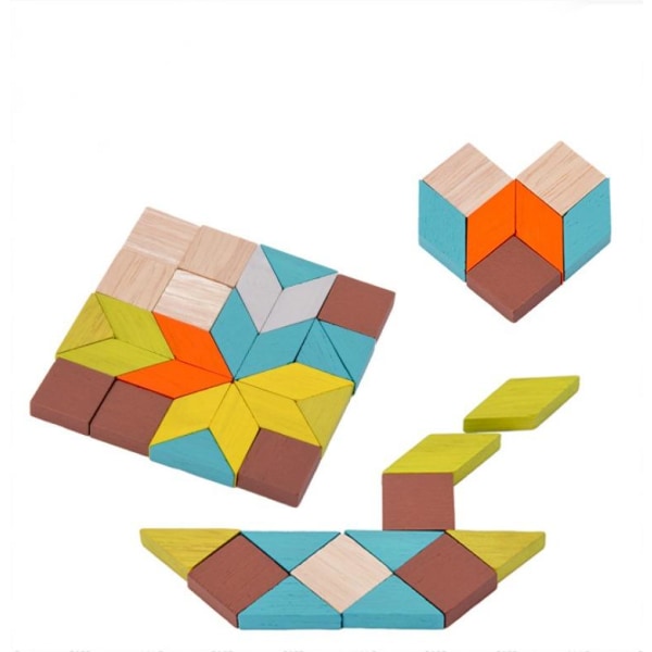 Mönsterblockpussel Montessori-leksaksstapelspel för småbarn Barn Pojkar Flickor 3 år och uppåt (mosaik)