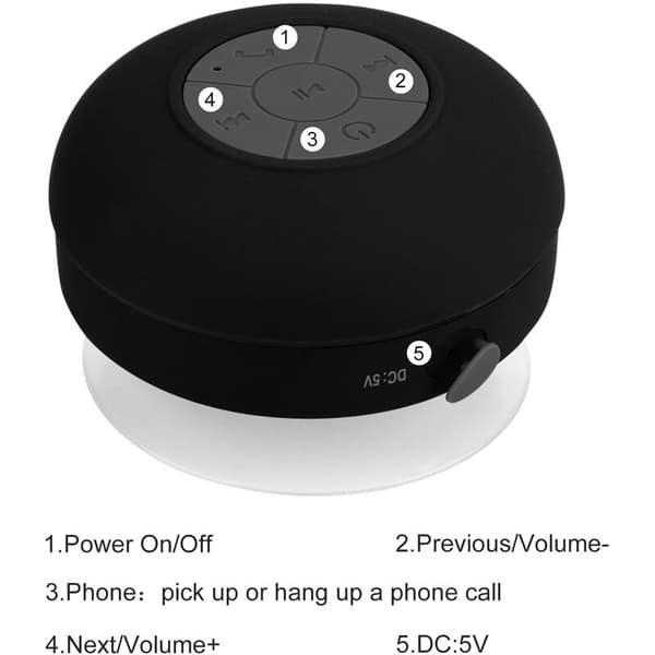 Duschhögtalare Bluetooth Vattentät Vattenresistent Handsfree Bärbar Trådlösblue