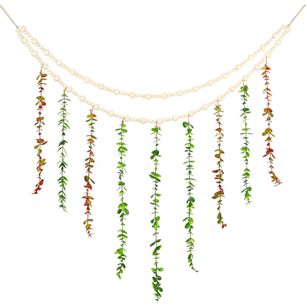 Soveværelse Væg Hængende Træ Perle Garland Kunstig Eucalyptus Naturlig Greenery Dekoration