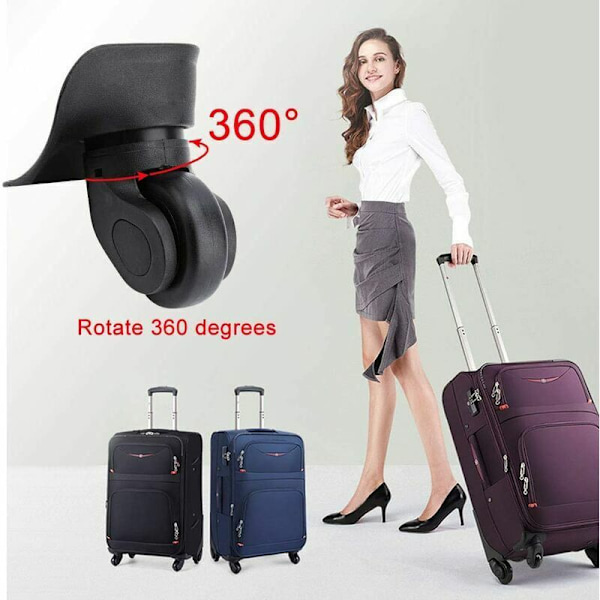 Par Kuffert Hjul Universal Erstatning Reservedel Holdbar Støjsvag Gummi Multidirektionel Hjul til Udskiftning Reparation Samsonite Platinium Lugg