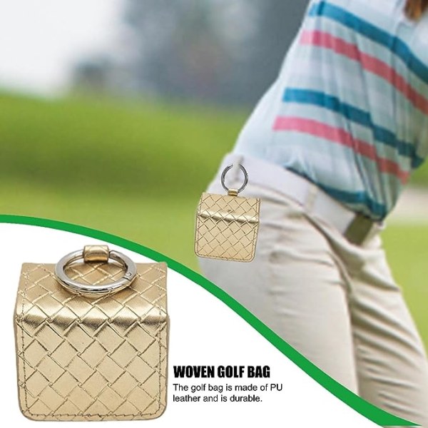 Golf Stand Bag (Guld), Praktisk Golf Case - Portabel Mini Woven