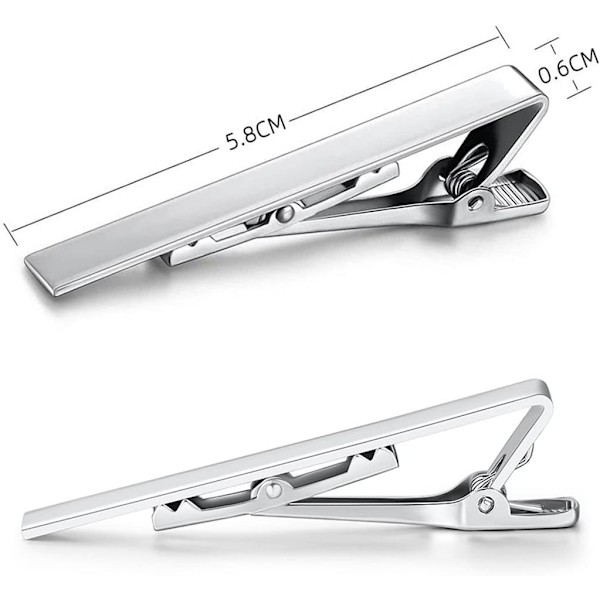 2 st slipsklämmor för män, koppar slipsklämma, herr slipsklämma, smal slipsklämma för män, för bröllop, årsdag, affärsliv (guld + silver)