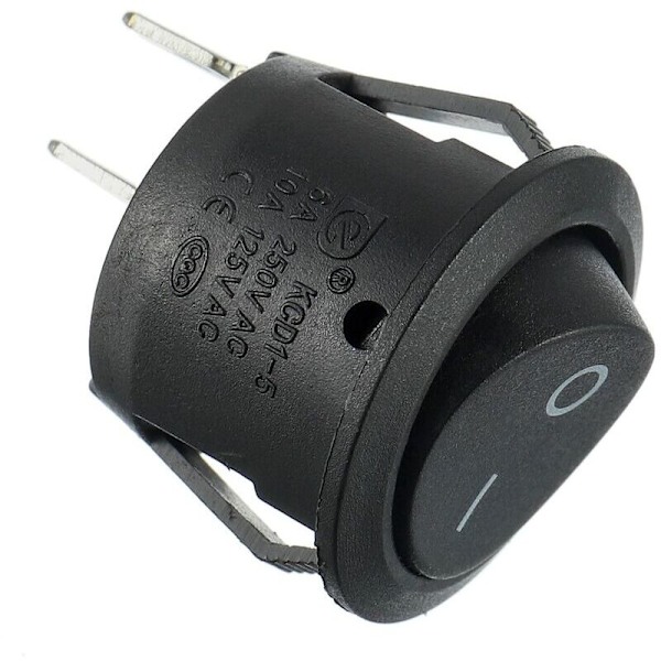 10 st Svarta Runda Vippströmbrytare På/Av 2 Stift AC 6A(250V) 10A(125V) SPST Tryckströmbrytare för Bil Båt Marin Bil Lastbil Ljus Hushåll