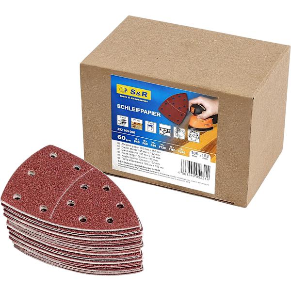 60 st triangelformade sandpapper 105 x 152 mm