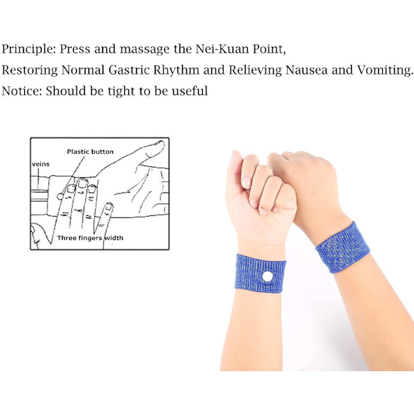 Anti-kvalme armbånd for barn - for å lindre reisesyke - rosa og blå