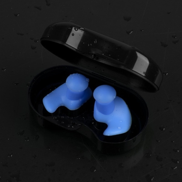 2 par silikon svømmeørepropper blå