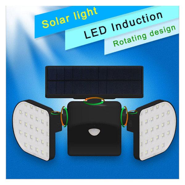 56 LED aurinkovalot ulkona vedenpitävä IP65, aurinkovalaisin liiketunnistimella, langaton aurinkoseinänvalo turvavala puutarhaan, autotalliin, pihalle, S
