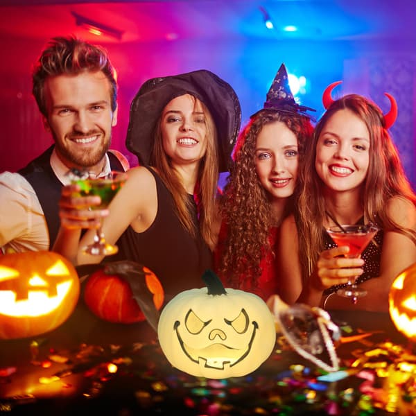 Halloween græskar lanterne, 10 tommer glød lanterne græskar Halloween plastik glød