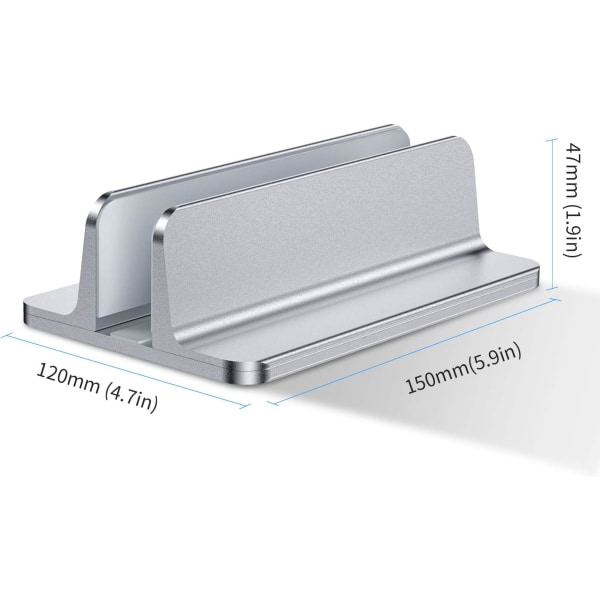 Sølv - Bærbar computerstand, justerbart aluminiumsstativ til MacBook Pro/Air, iPad, HP, Lenovo, tablets og andre bærbare computere - 1 stk