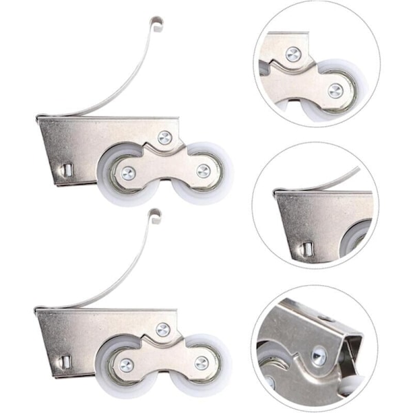 Rustfrit stål/Titanium Legering Stille Remskive To Hjul til Skydedørsgarderobe (2 par)