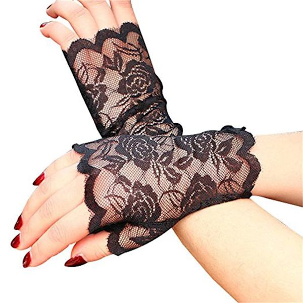Kvinnors spets pannband neon örhängen fingerlösa handskar för 80-talsfest popstjärna outfit accessoarer