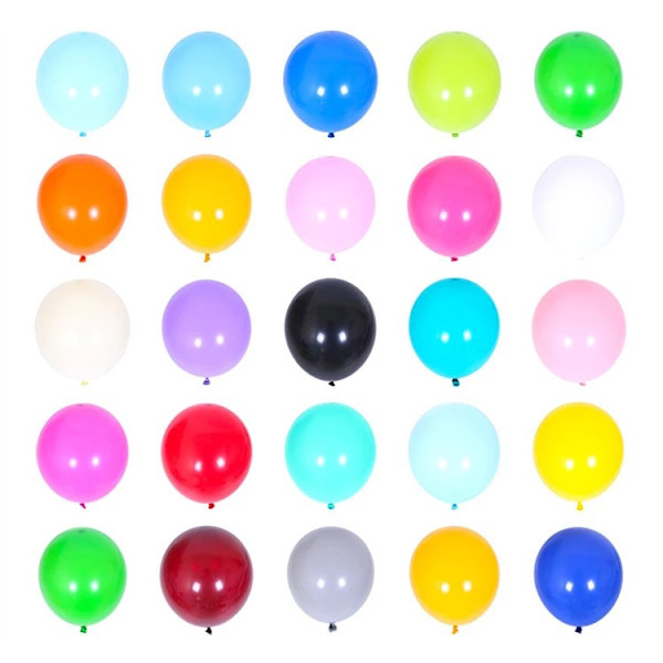 100 färgglada ballonger för födelsedag/bröllop/fest (blandade färger)