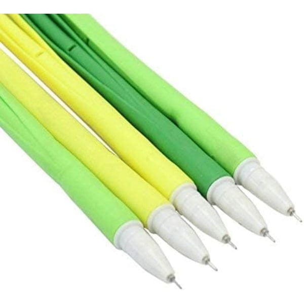 Fancy Flower Ballpoint Pen Set (10 stk) Svart 0,5mm Tilfeldig Hår Stil Gress Gel Blekkpenn Skole Barn Student Gave av Tily