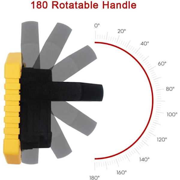 Oppladbar LED arbeidslampe - Rrojector batteridrevne sikkerhetslys 30W med 3 COB flomlys campingplassmoduser med vanntett USB for fiske, fottur (batt