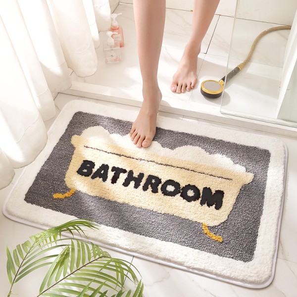 Bath, 50*80cm - Non-slip Bath Mat, Soft Microfiber Shower Mat, Water Absorbent, Machine Washable