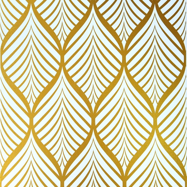 Moderne minimalistisk gul og hvid geometrisk mønster tapet Wa