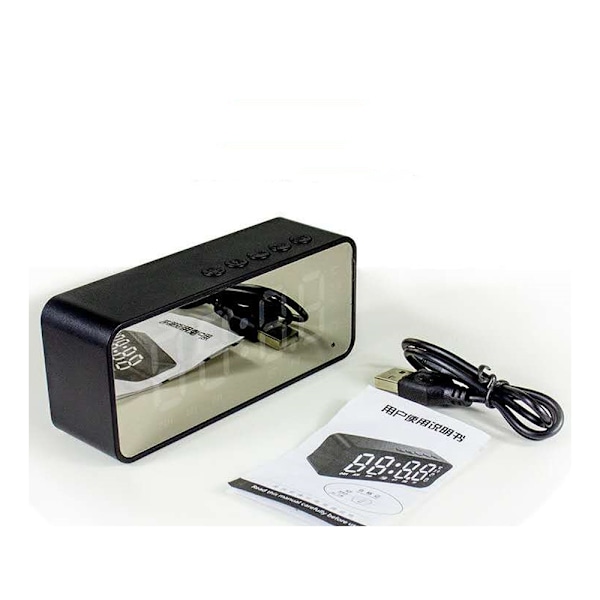 Trådlös Bluetooth-högtalare Liten Mini Väckarklocka Bärbar Kanon Mini Röst Sändning Kortet Instert Fordon Ljudsystem rosa