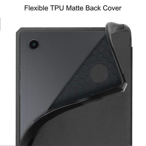 Tri-fold skyddande fodral för Samsung tab A8 2022sm X205 X207(svart)