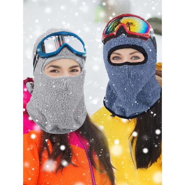 1-pack set vinter skidbalaclava snö vindtät kallt väder balaclava för män och kvinnor (grå)