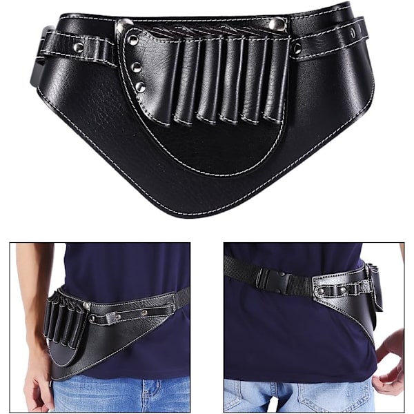 Holster (43*18cm) med PU læder frisørtaske pungholder med talje skulderbælte læder saks taske til frisører