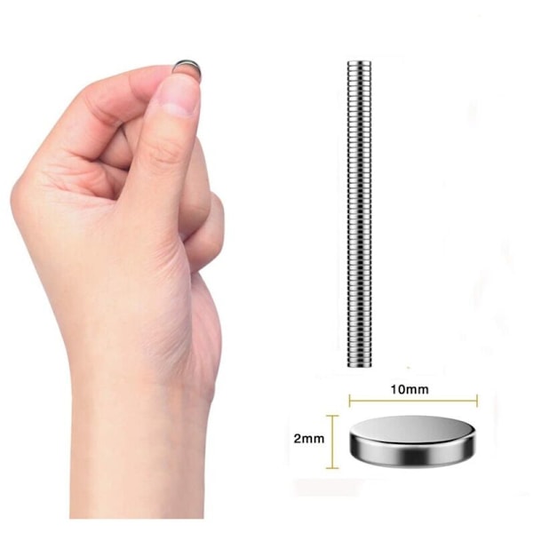 Hengda 70x neodymmagneter för magnetisk tavla Pin Stark Super N48 Diskar Ø10x2mm