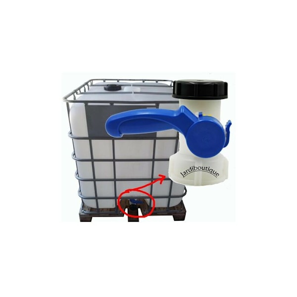 Ventil til IBC 1000 liter 2 \" / 62 mm tankventil Integreret Plast Plast DN40 (62 mm)