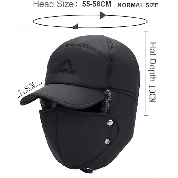Vinter Trapper Hat Anti Wind Aviator Cap Vinter Chapka Öronlapp Trapper Bomber Caps Mössor Öronlapp Varm Mössa för