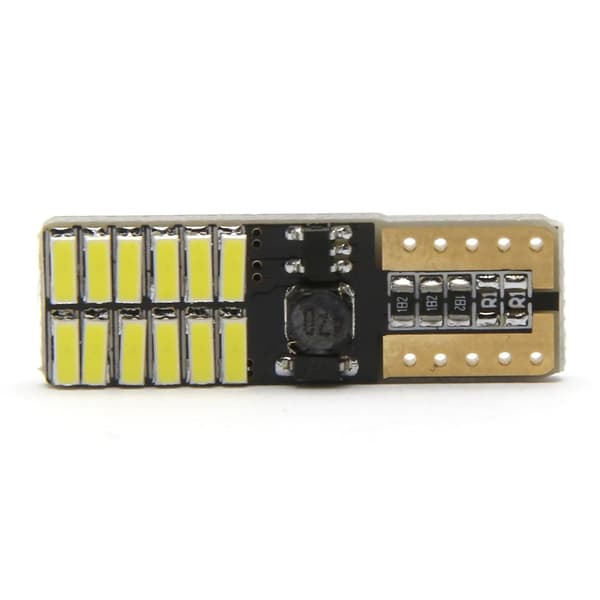 2 stk. LED-bredlys til bil, konstant strømdekodning T10 4014 24SMD nummerpladelys, 12V