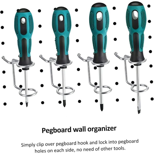 20 stk. kroge til perforeret panel, støtte til perforeret panel, elektrisk værktøjsholder, bøjler til perforerede paneler, strømpebåndsholder, opbevaringshylde