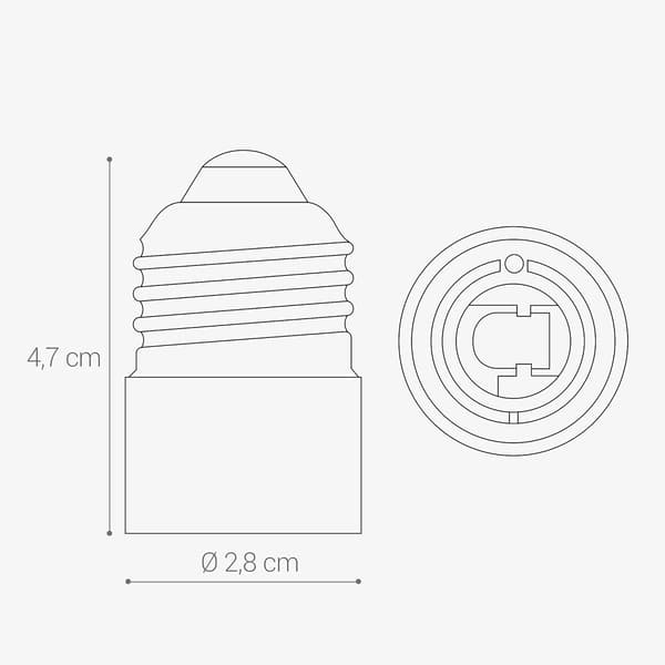 10x sokkelomformere - 10x E27 til E14 sokkelomformere - E14 sokkelomformere for halogen LED-pærer