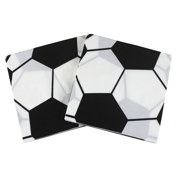 Sett med 40 fargerike papirservietter - Fotballservietter Disponibel Na