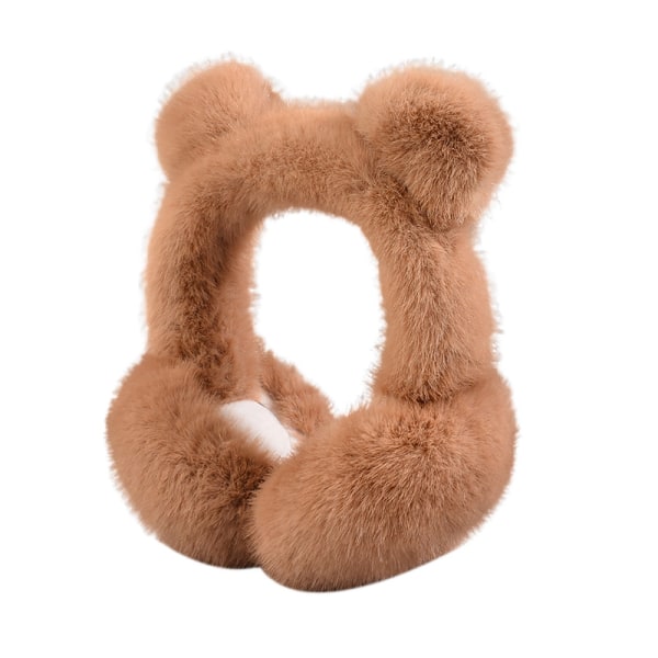 Soft Winter Bear Earmuffs Warm Headband Warm Earmuffs (Brown)