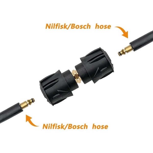 Sæt med 2 højt tryk hurtigkoblingsadaptere til pistol og højtryksrenser, kompatibel med Nilfisk/Bosch rør