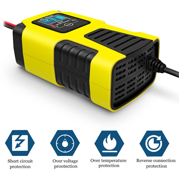 Motorcykel Batterilader 6V 12V Pedal Bly-syre Batteri Fuld Intelligent Reparation Multi-purpose Lader